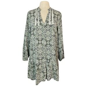 Zara Mini Dress Crochet Trim Boho Cottagecore Floral Womens‎ Medium Lightweight